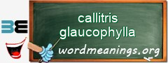 WordMeaning blackboard for callitris glaucophylla